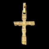 10k Yellow Gold 0.45CTW Natural Diamond Cross With Jesus Mens Pendant 3.5g Charm